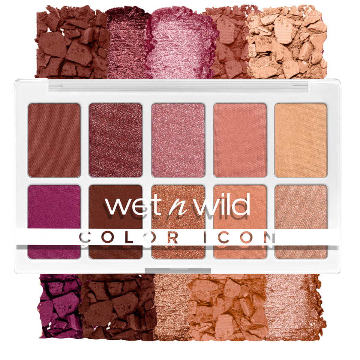 wet n wild front packaging showing 10-pan palette and colors with quick selection benefit