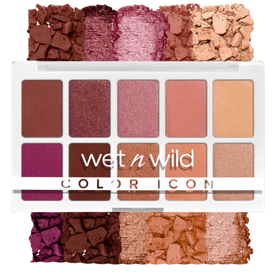 wet n wild front packaging showing 10-pan palette and colors with quick selection benefit