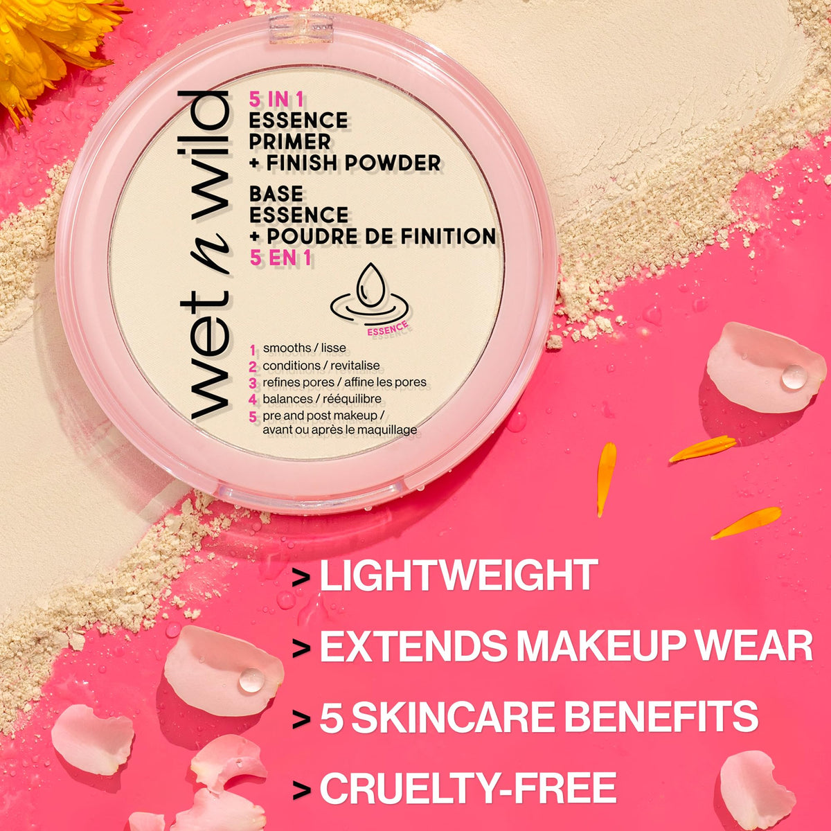 wet n wild powder texture close-up highlighting smooth silky finish benefit