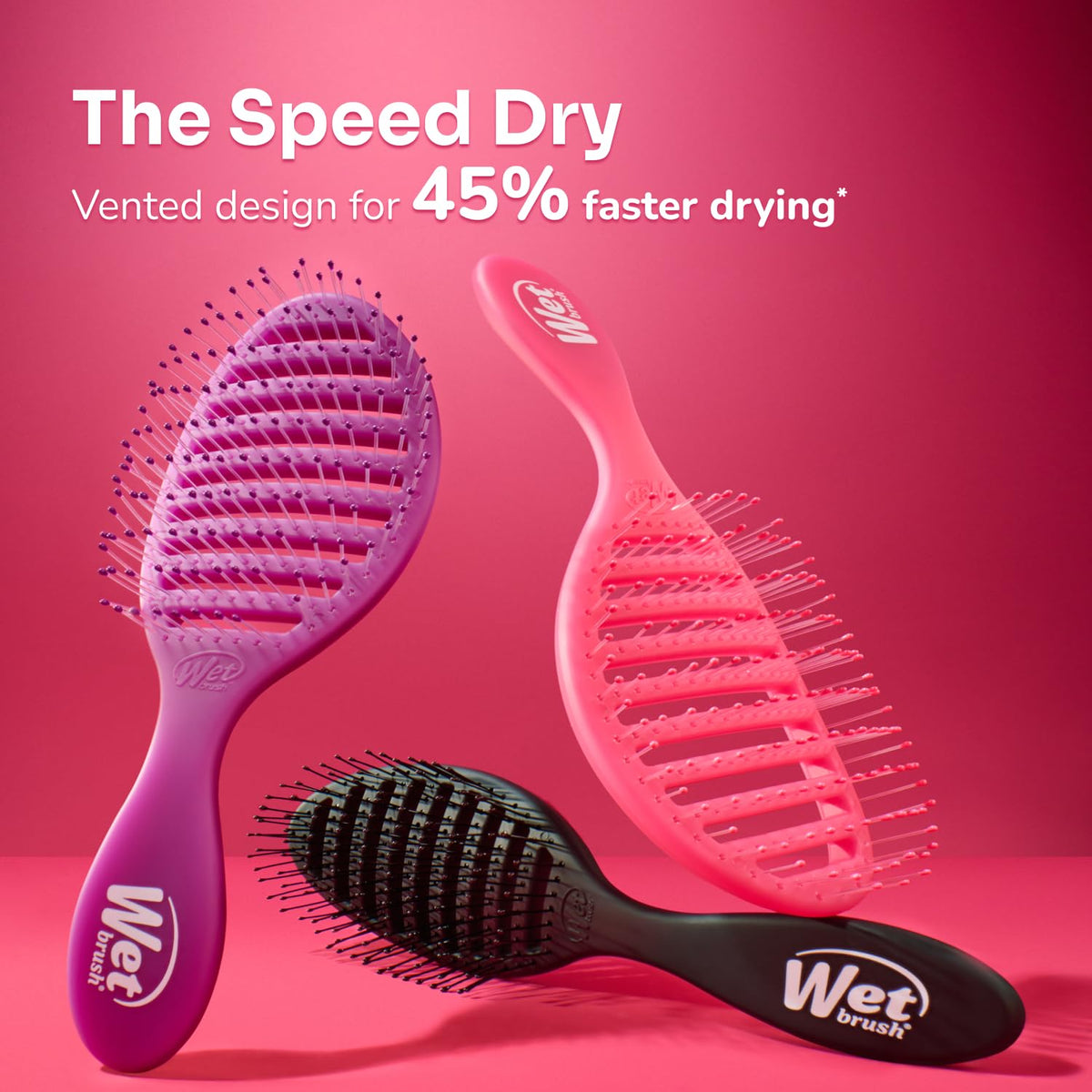 Wet Brush packaging and label highlighting Speed Dry features and limited edition note