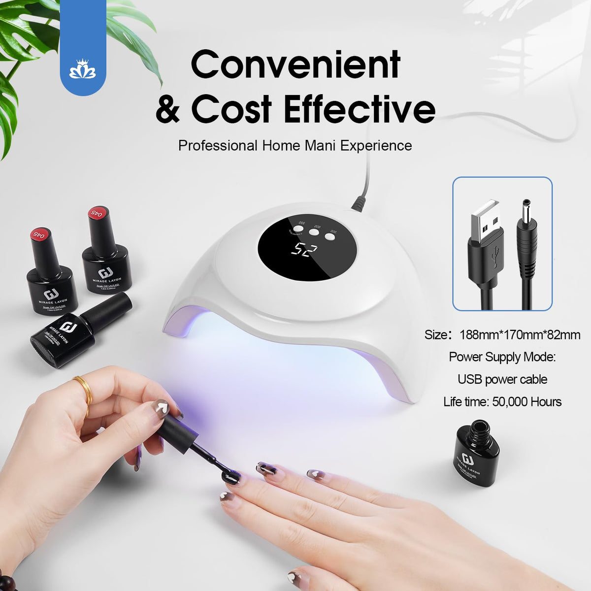 WEVILI lamp curing a foot to show salon-style pedicure capability