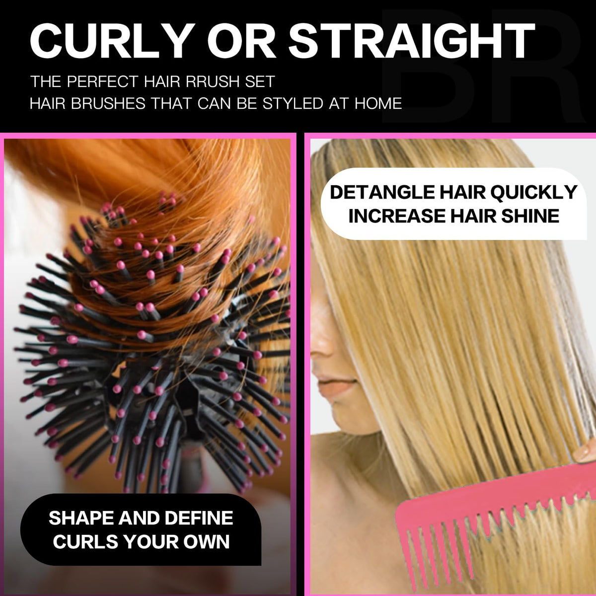 WEXNECOWKZ close-up of spherical brush bristles highlighting smooth grip on hair