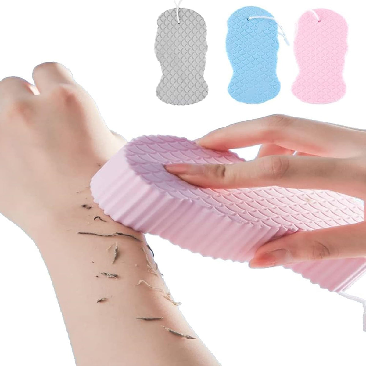 WFWJ front view of three-pack sponges showing colors and packaging benefit quick identification