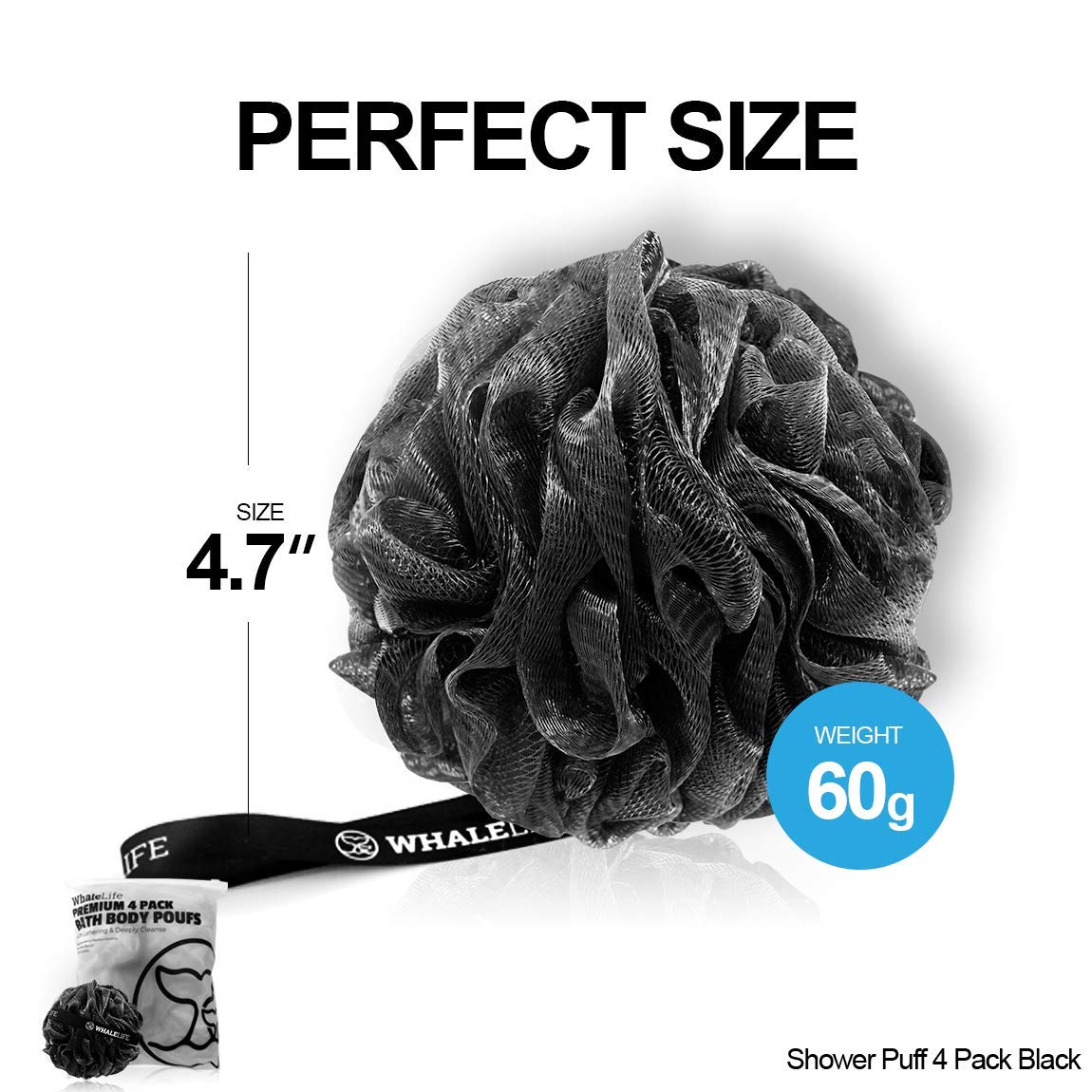 WhaleLife loofah tucked in gym bag illustrating portability for travel and workouts