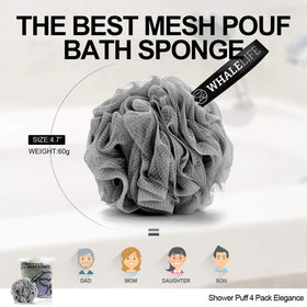 WhaleLife loofah creating suds in shower for efficient cleansing