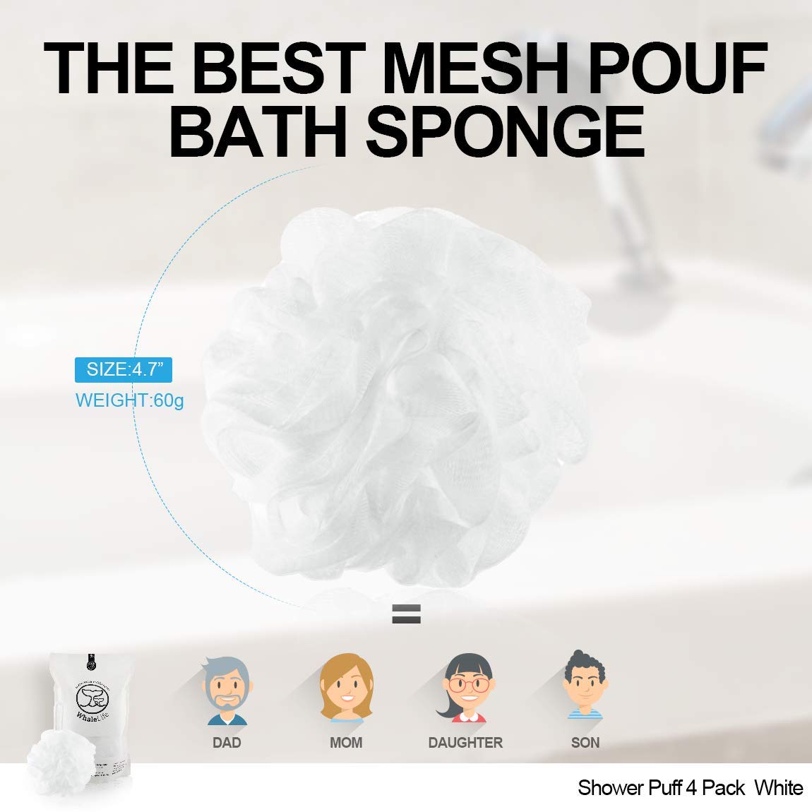 WhaleLife loofah producing thick foam, conserves soap and boosts lather