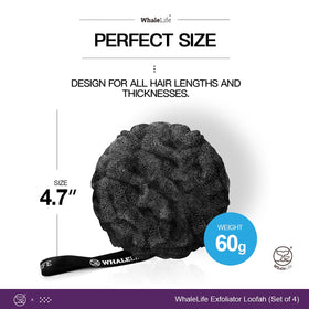 WhaleLife loofah held next to hand to show size and grip benefit