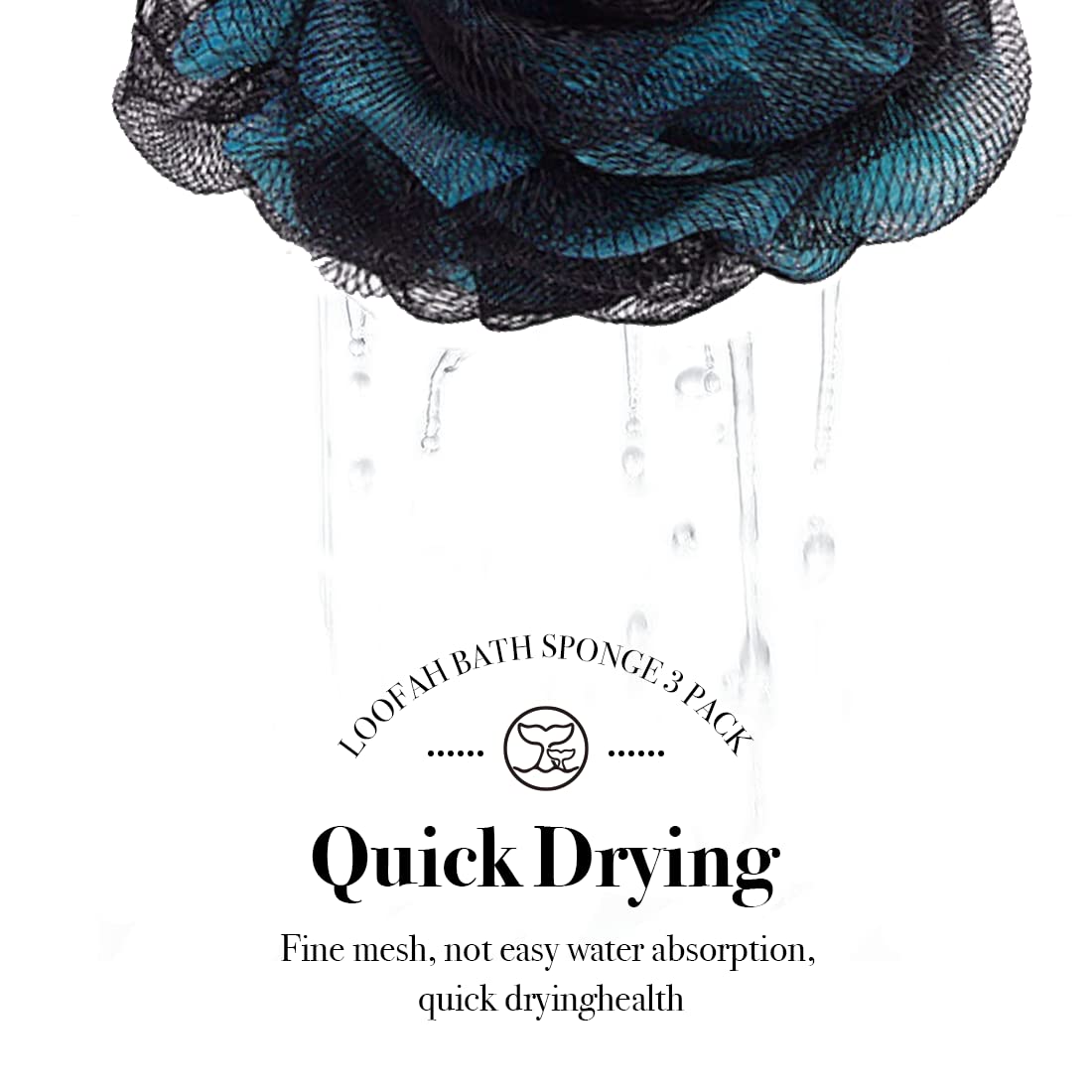 WhaleLife loofah held in hand showing scale and comfortable grip