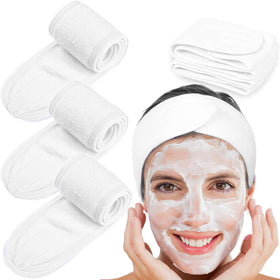 Whaline front view of four white headbands showing clean presentation and convenience