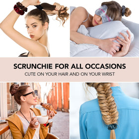 Whaline single scrunchie close detail of elastic core and durable construction
