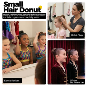 whisrvival ballerina wearing a neat bun using the donut, secure during practice