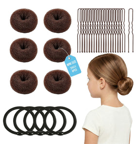 whisrvival front packaging showing six brown donut rings and included accessories for easy styling