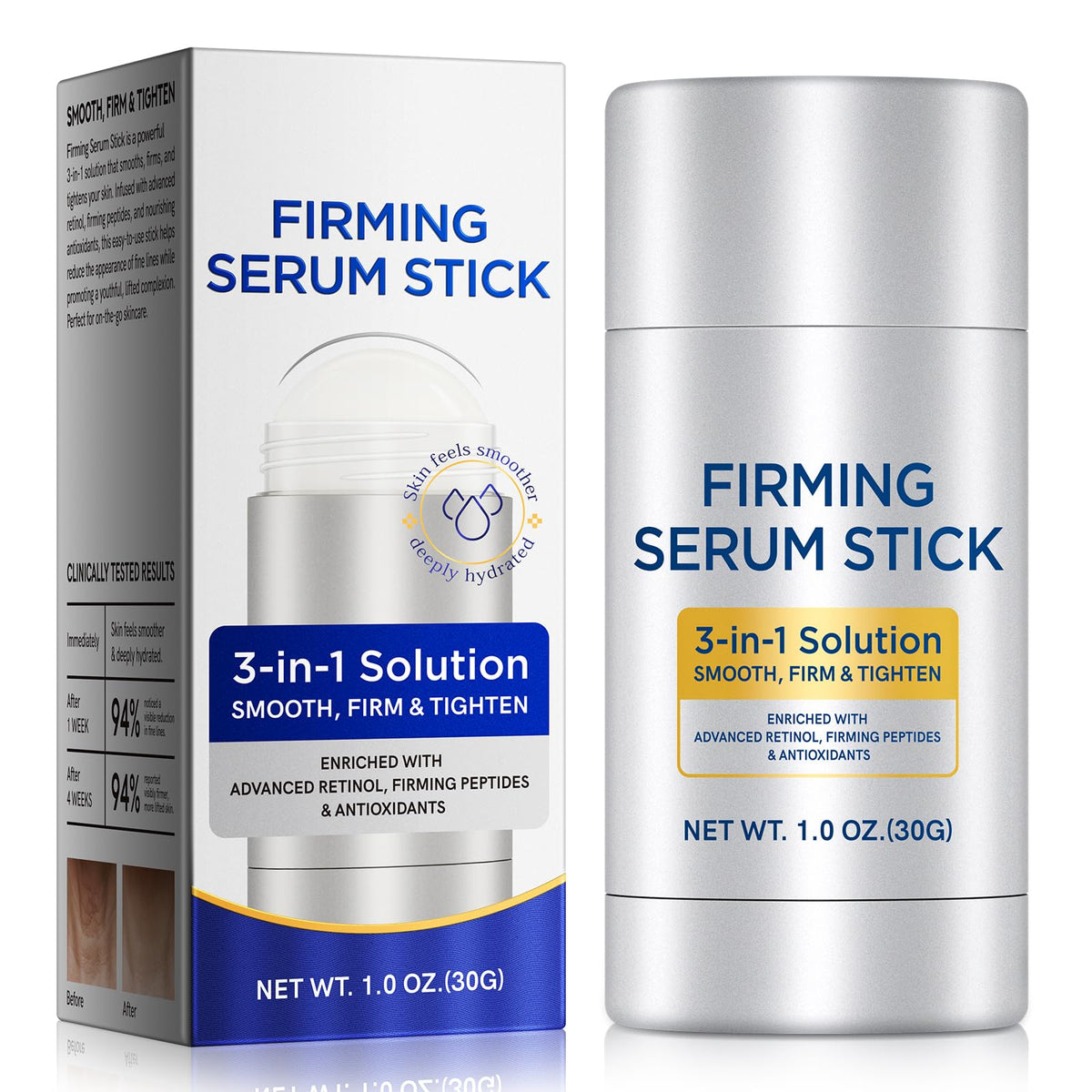 WHLH & WELL-BEING firming stick front packaging shows compact travel-ready benefits
