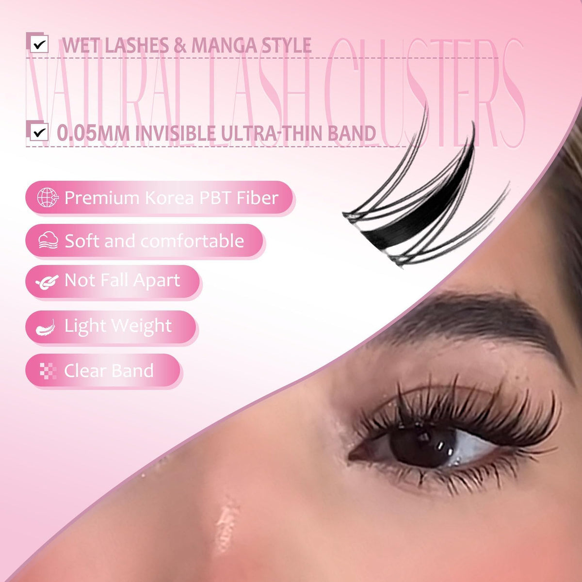 Whybraw clear band detail showing ultra-thin base for invisible blend