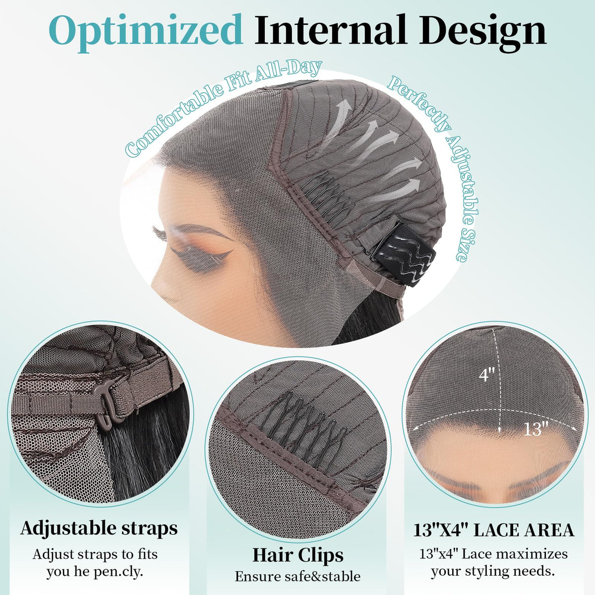 WIGAGA worn on a model demonstrating layered straight style for confidence