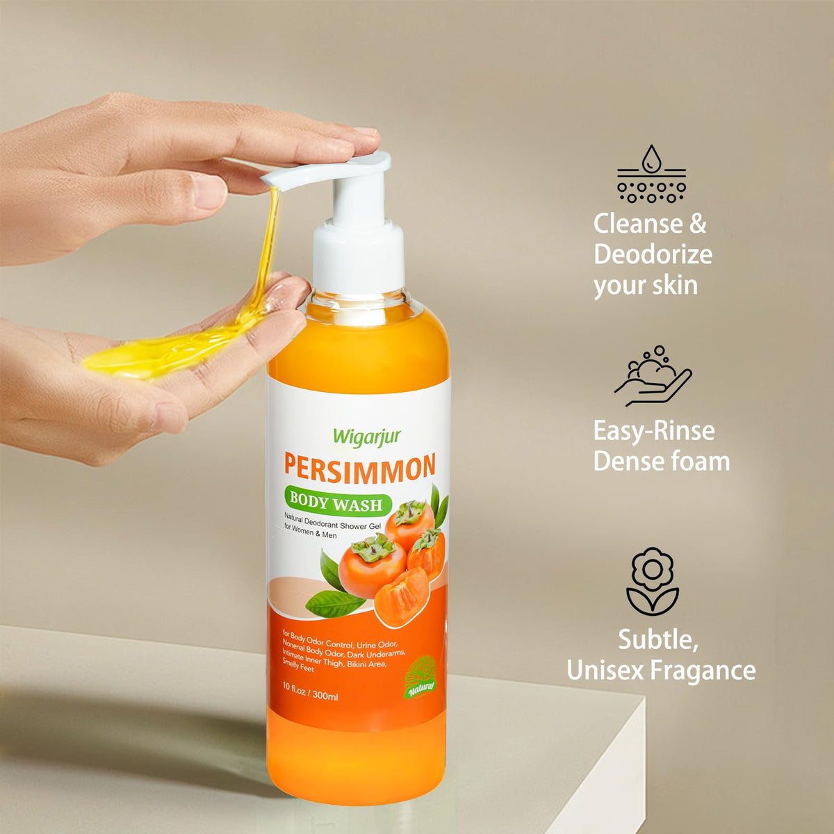 wigarjur applied to feet in shower scene showing targeted odor control
