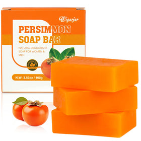 wigarjur front packaging showing three persimmon soap bars and benefits