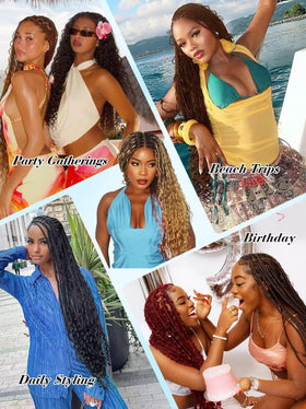 WIGGSALONG finished boho braids outdoors showing natural movement and volume