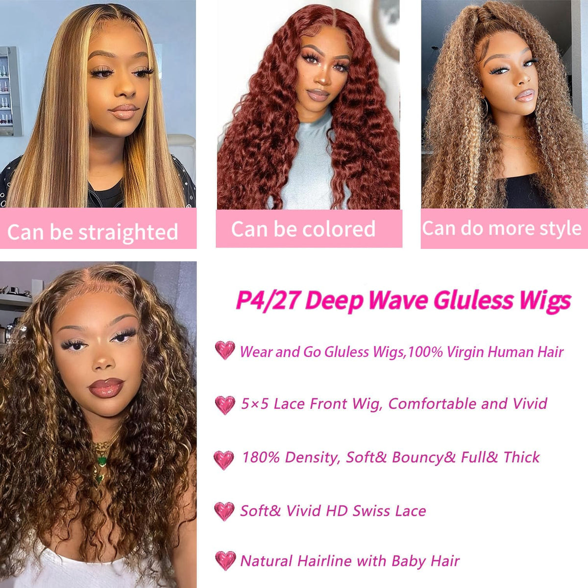Wighottie HD lace closeup displaying 5x5 closure and realistic scalp appearance