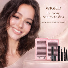 WIGICD hand applying a cluster to lash line for easy DIY placement