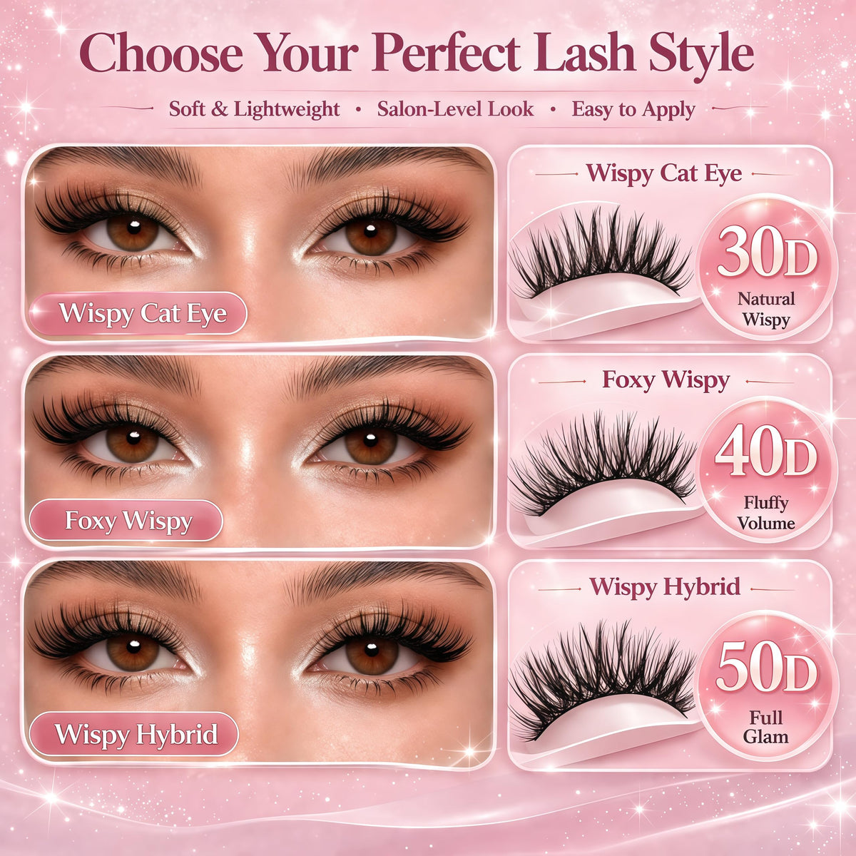 WIGICD layout of 9–16mm clusters showing length options for customized styling