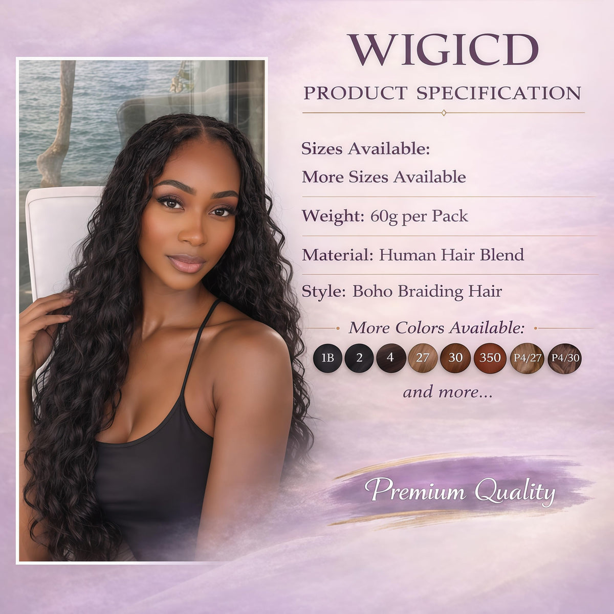 WIGICD boho braiding in use during installation showing natural blend and lightweight hold