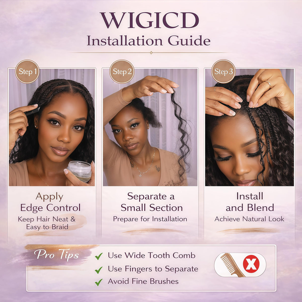 WIGICD length comparison showing 20-inch strands next to ruler for accurate sizing