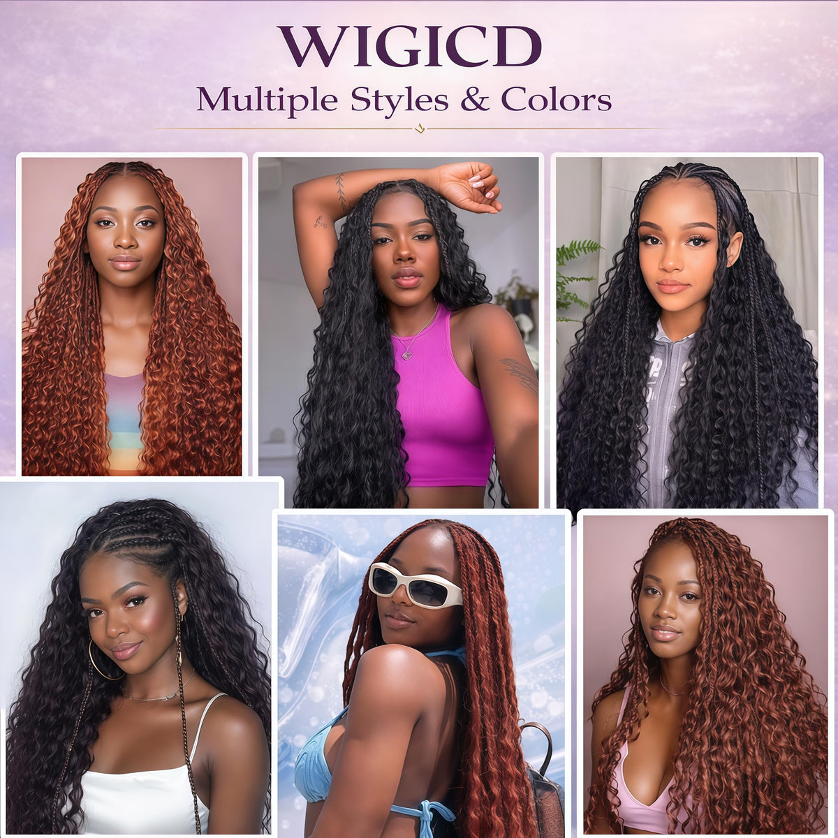 WIGICD lifestyle outdoor shot wearing boho braids showing full-volume confidence