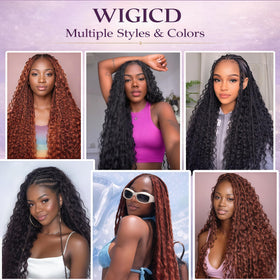 WIGICD lifestyle outdoor shot wearing boho braids showing full-volume confidence