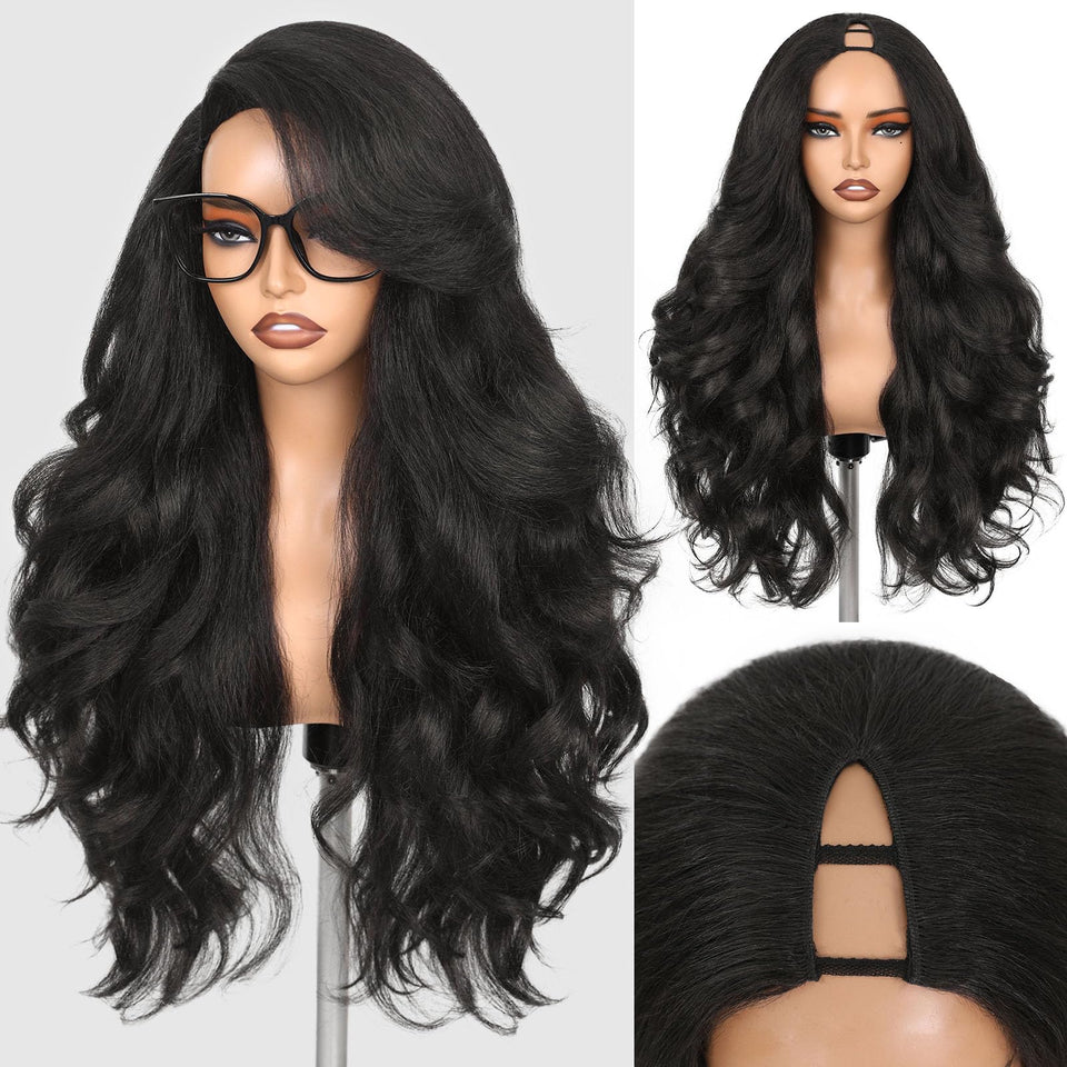 WIGNEE front view of V part wig showing natural hairline benefit