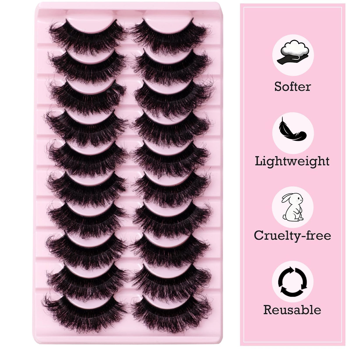 Wikbik feathered lash tips showing 20mm length and soft texture