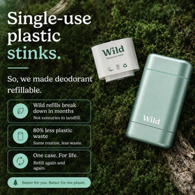Wild bamboo pulp refill material flatlay showing eco-material benefit compostable-inspired refill