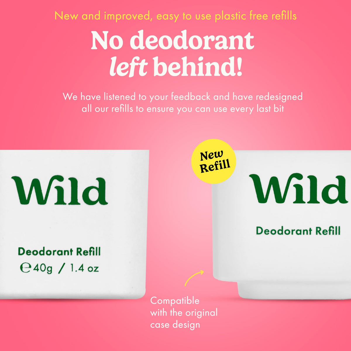 Wild refill close-up on bamboo pulp detail highlighting sustainable material benefit