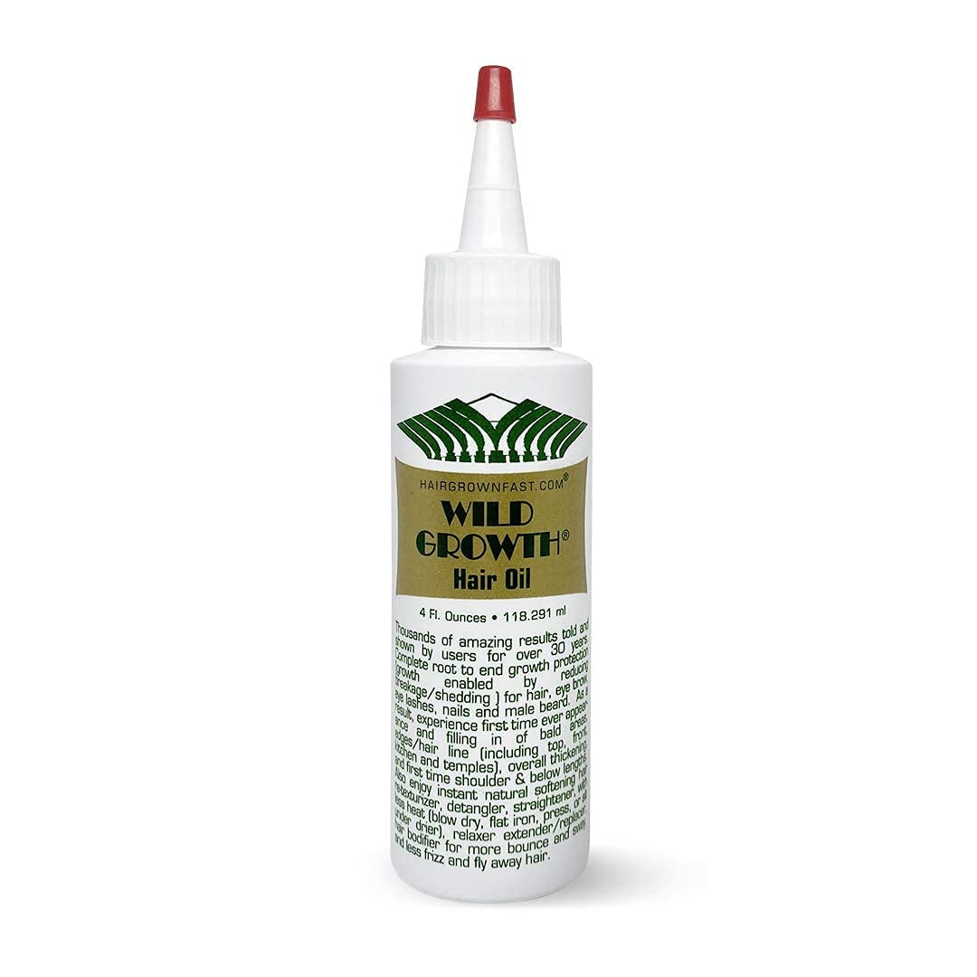 Wild Growth front packaging showing 4oz bottle and label benefits