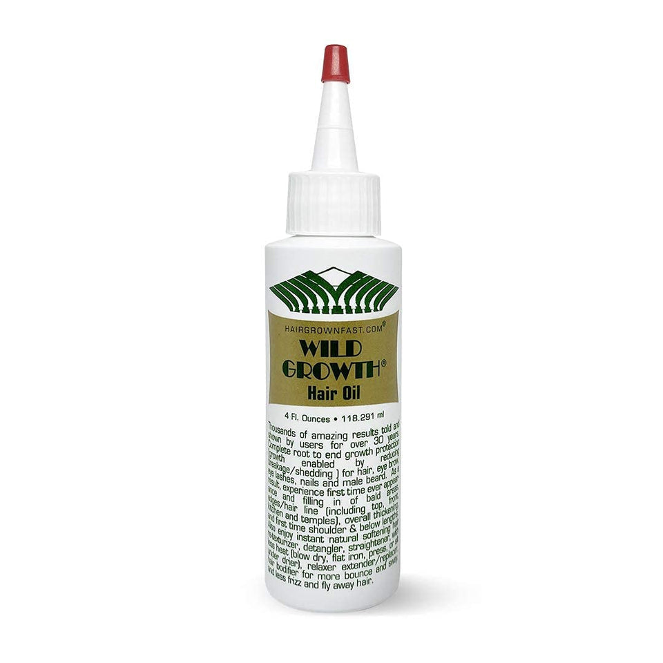 Wild Growth front packaging showing 4oz bottle and label benefits