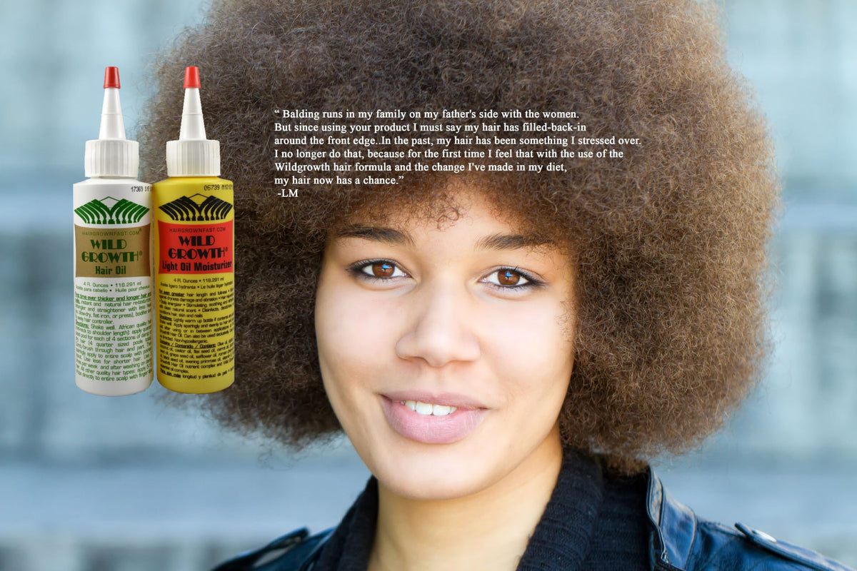 Wild Growth bottle held in hand to show 4oz size and travel-friendly benefit