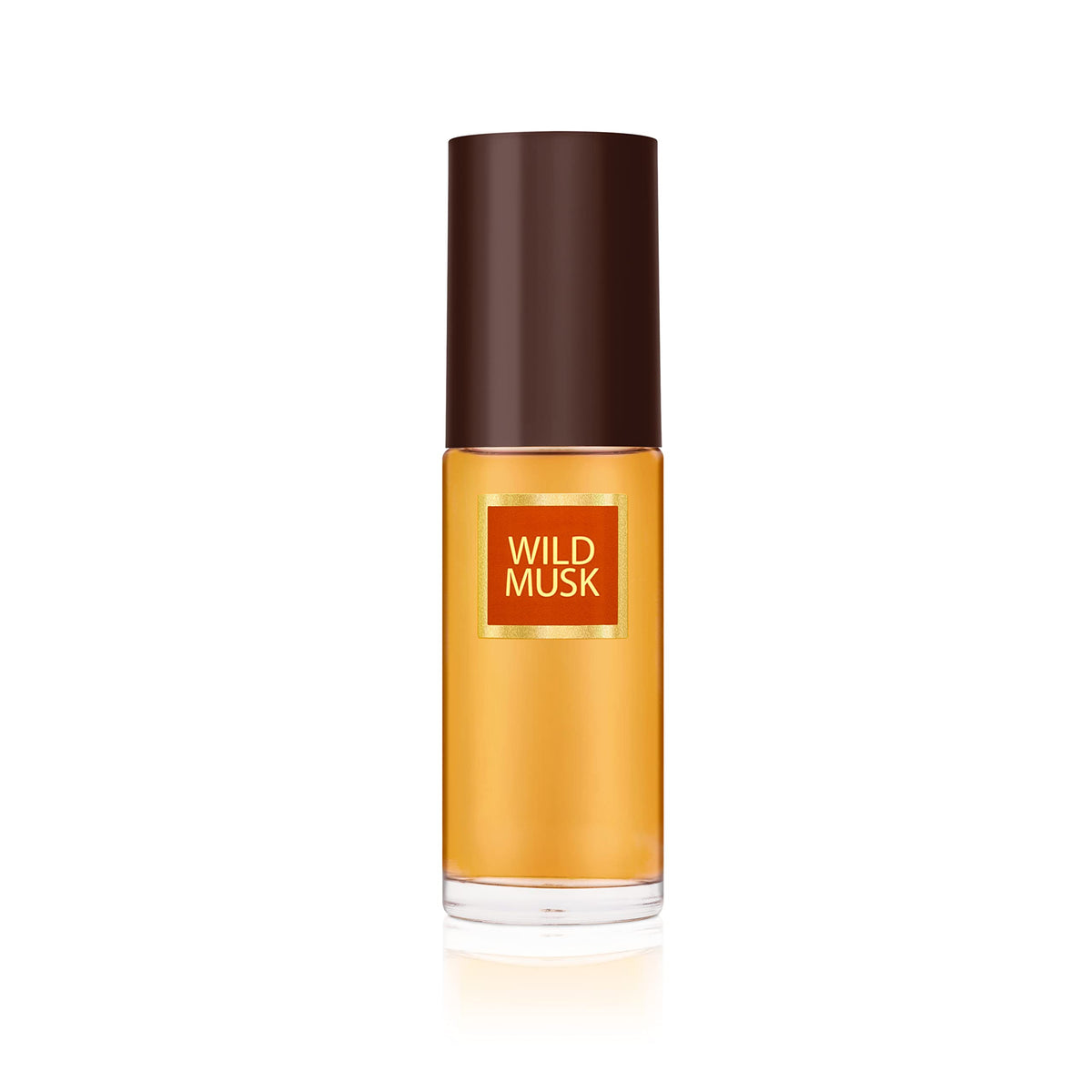 Wild Musk front packaging showing cylinder bottle and label, convenient for travel