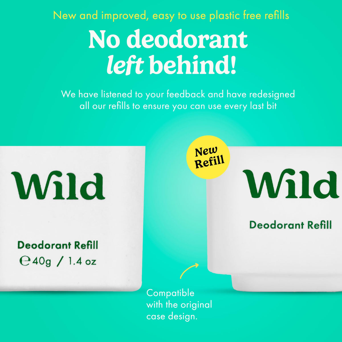 Wild bamboo-pulp refill tube close-up emphasizing plastic-free design