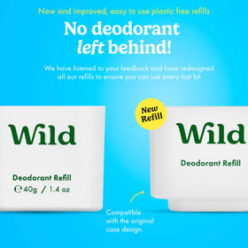Wild refill close-up of creamy texture and bamboo pulp tube for smooth application
