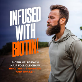 Wild Willies demonstrated application on beard, showing quick absorption and simple use