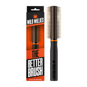 Wild Willies front view of round beard brush showing design and build quality benefit
