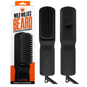 Wild Willies front packaging showing the heated beard styler and benefits