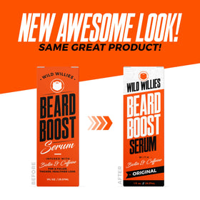 Wild Willies bottle staged in a bathroom grooming setup conveying daily use benefits