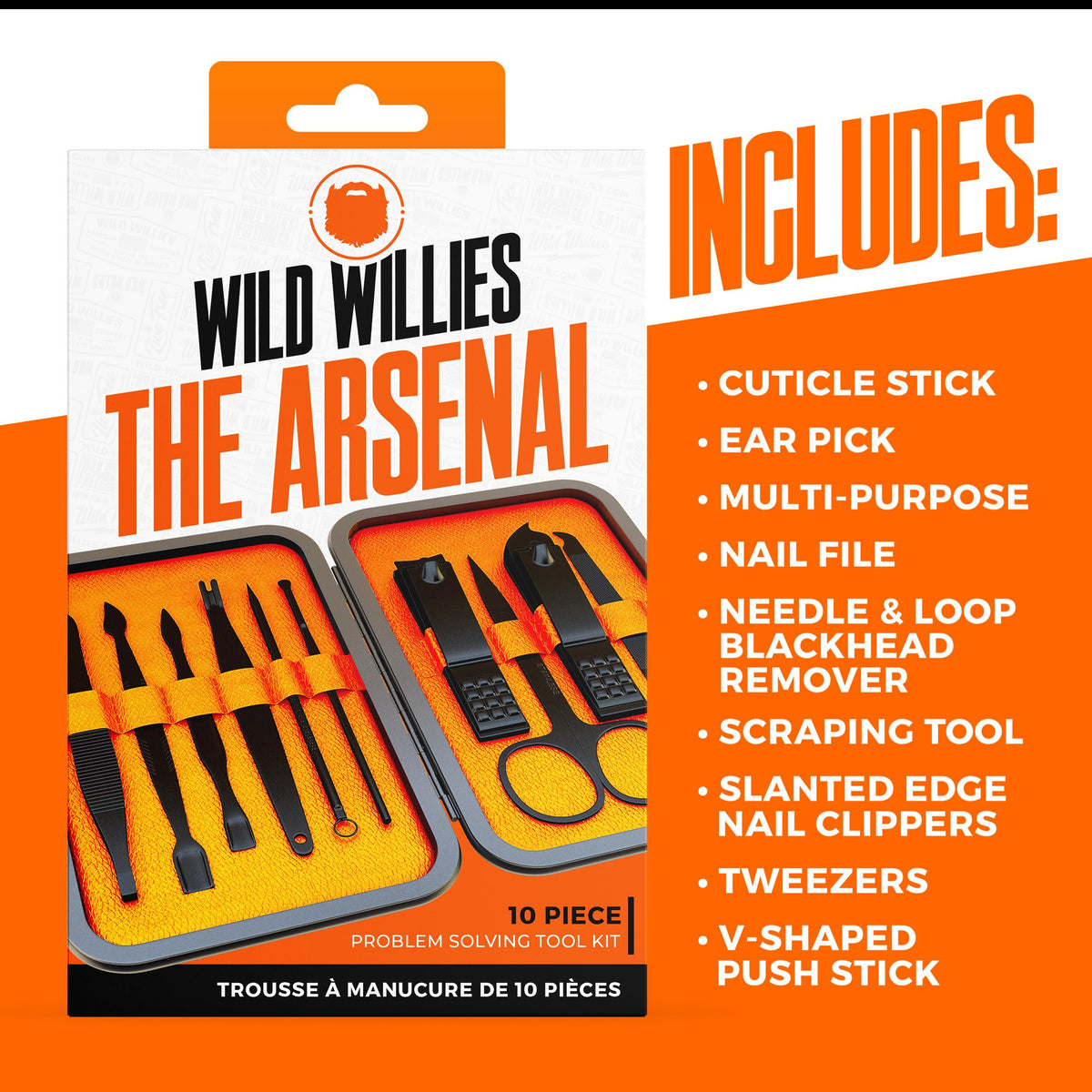 Wild Willies nail clippers close-up showing precise slanted cutting edge