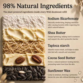 Wild product texture swipe on skin showing smooth application benefit
