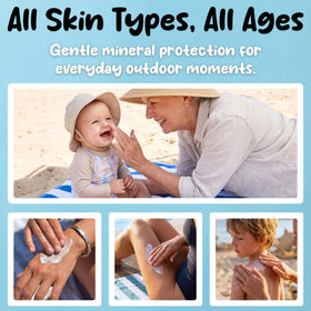 Wildara sunscreen spread on hand showing full coverage and reduced white cast