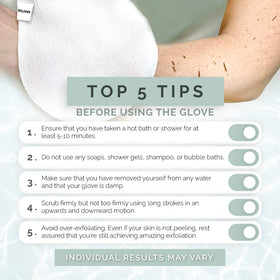 Wildpier glove used in shower demonstrating easy at-home exfoliation
