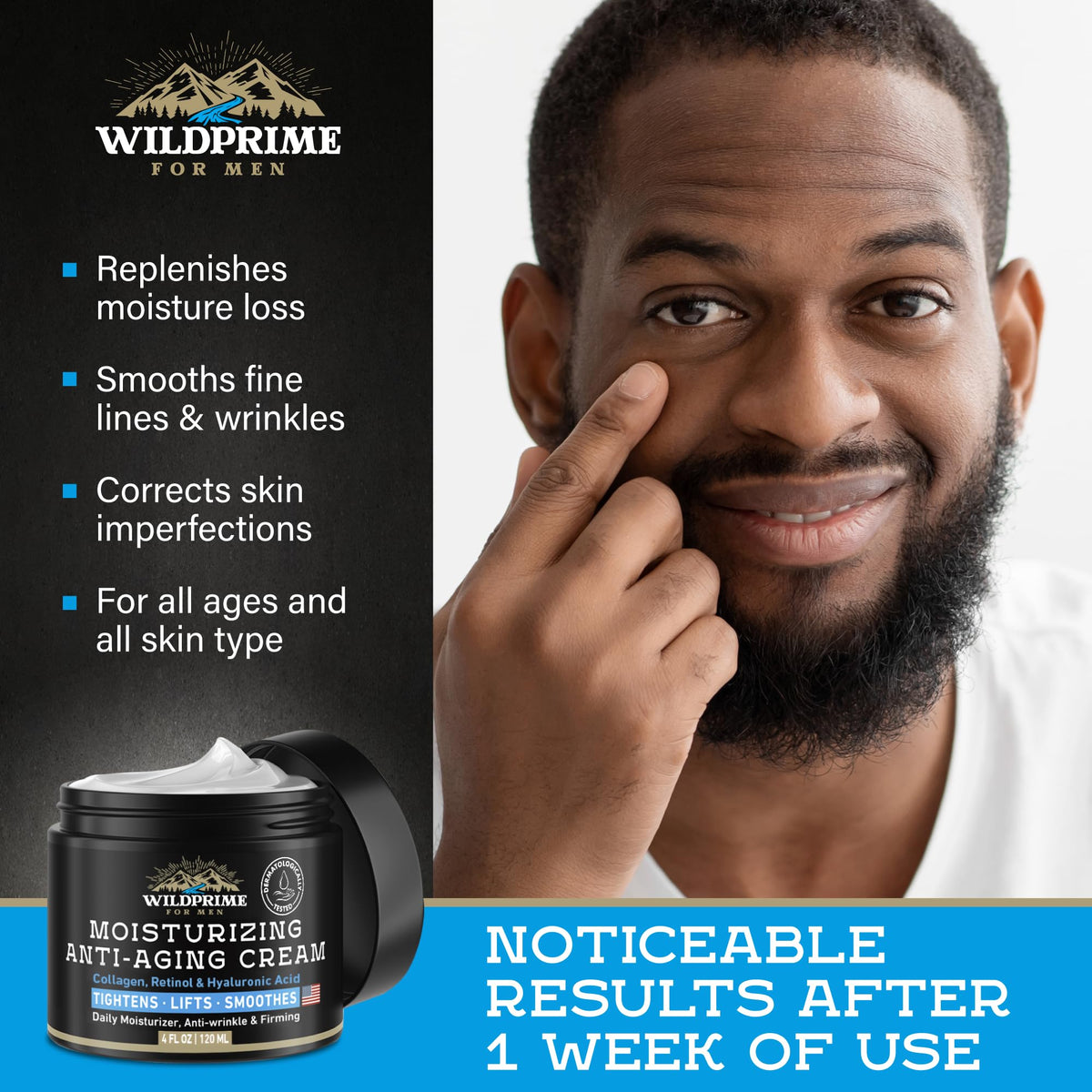 WildPRIME applied aftershave soothes skin and reduces razor irritation