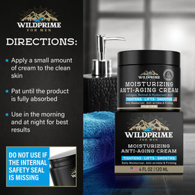 WildPRIME ingredient display with hyaluronic acid and avocado oil benefits