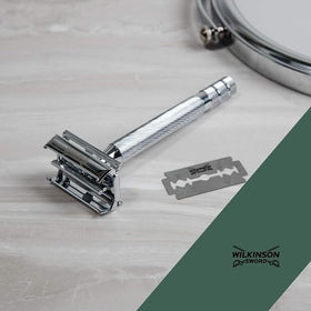 Wilkinson Sword blade edge macro showing fine finish for reliable cutting